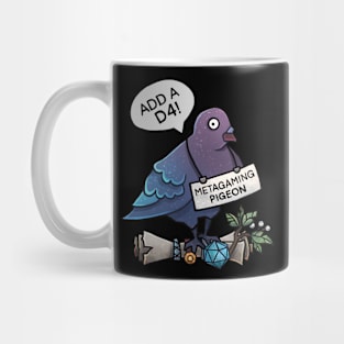 Metagaming Pigeon with a D4! Mug